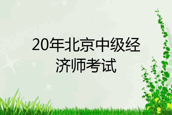 20年北京中级经济师考试