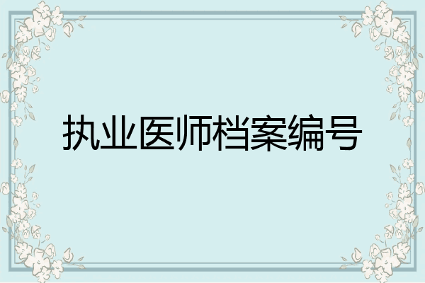 执业医师档案编号