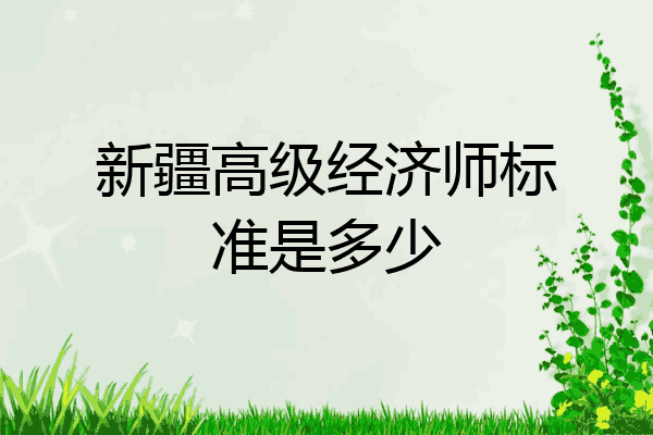 新疆高级经济师标准是多少