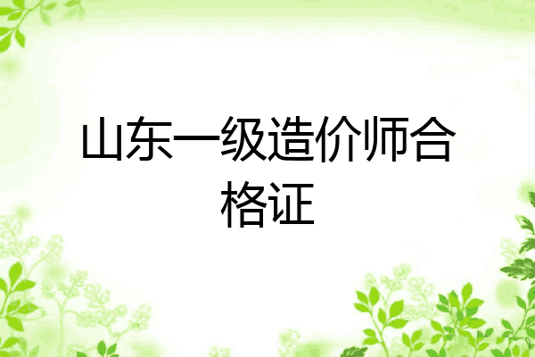 山东一级造价师合格证