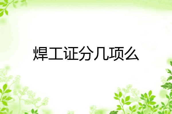 焊工证分几项么