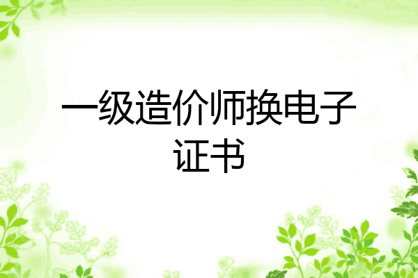 一级造价师换电子证书