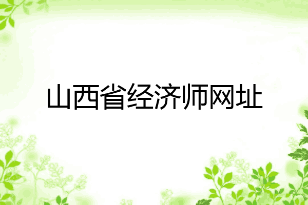 山西省经济师网址