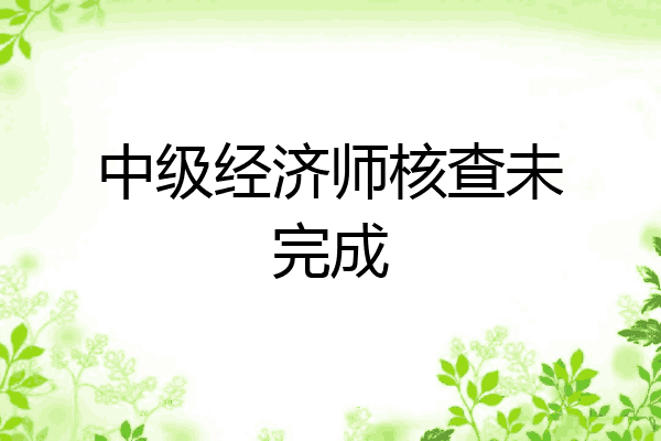 中级经济师核查未完成