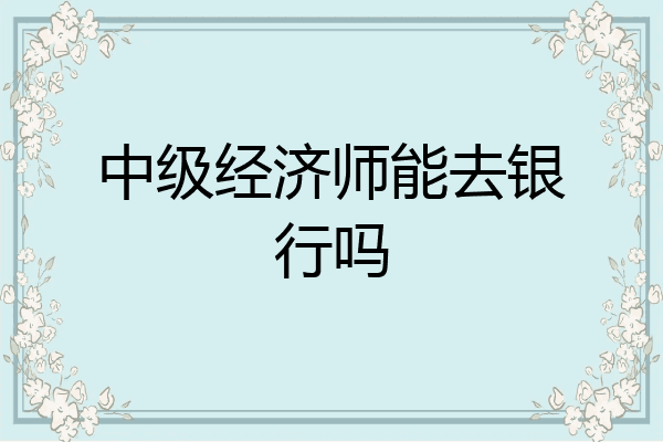 中级经济师能去银行吗