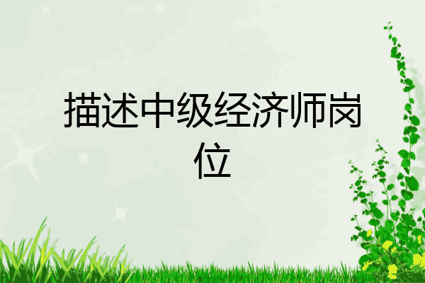 描述中级经济师岗位