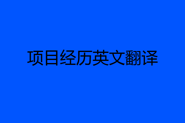 项目经历英文翻译