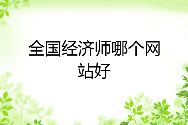 全国经济师哪个网站好