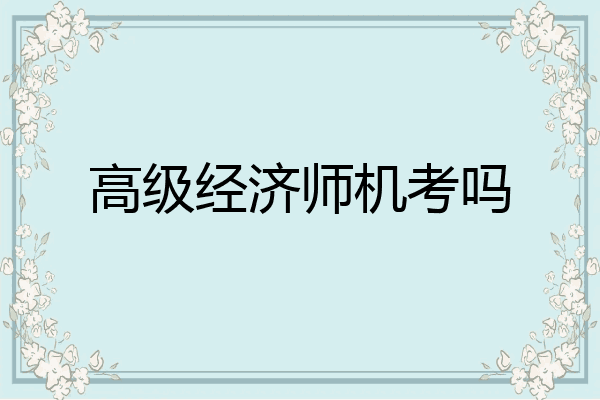 高级经济师机考吗