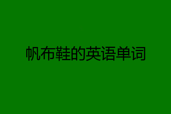 帆布鞋的英语单词