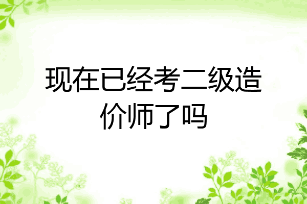 现在已经考二级造价师了吗
