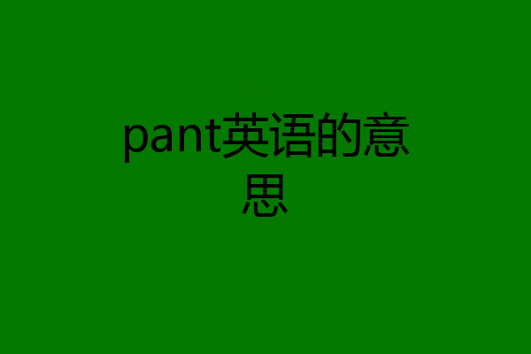 pant英语的意思