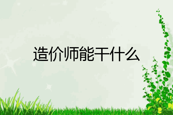 造价师能干什么