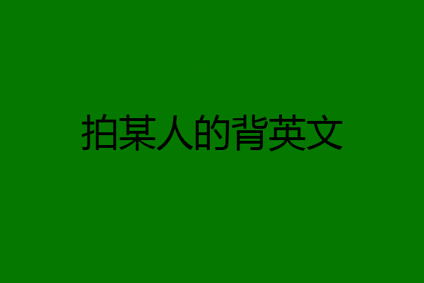 拍某人的背英文