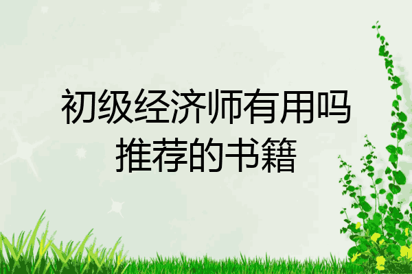 初级经济师有用吗推荐的书籍