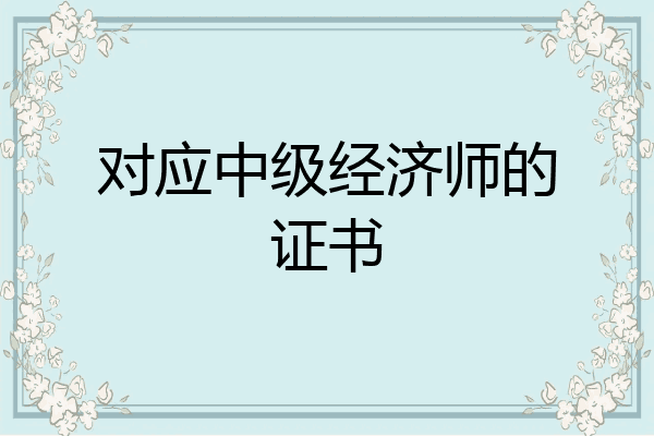 对应中级经济师的证书