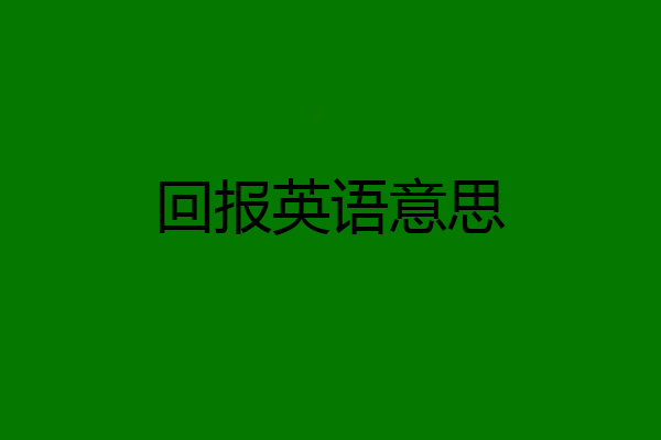 回报英语意思