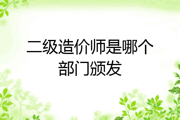 二级造价师是哪个部门颁发