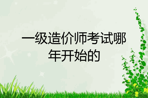 一级造价师考试哪年开始的
