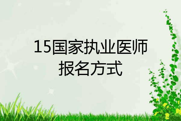 15国家执业医师报名方式