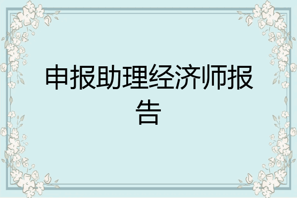 申报助理经济师报告