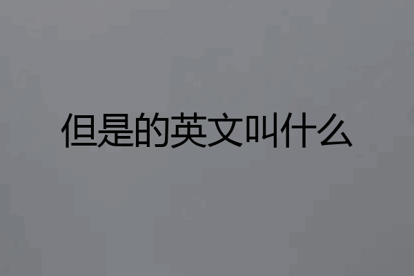 但是的英文叫什么