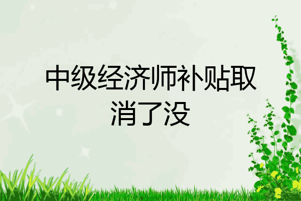 中级经济师补贴取消了没