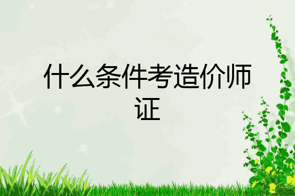 什么条件考造价师证