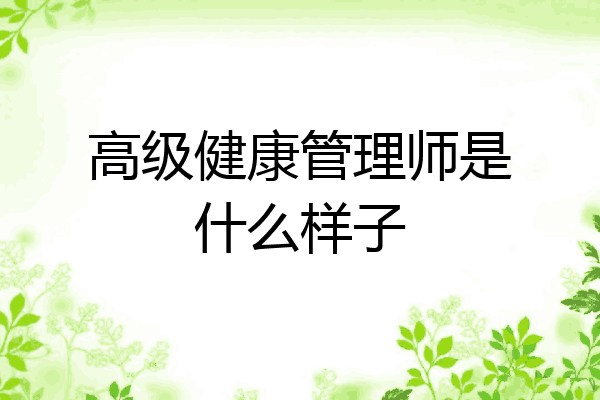 高级健康管理师是什么样子