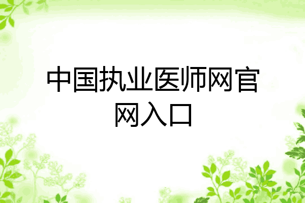 中国执业医师网官网入口