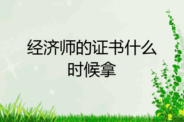 经济师的证书什么时候拿