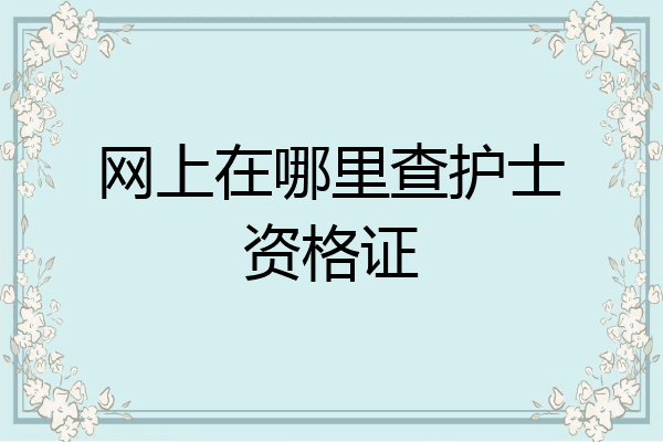 网上在哪里查护士资格证