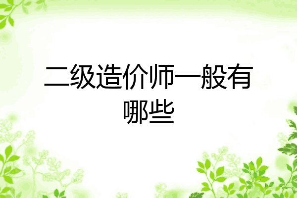 二级造价师一般有哪些