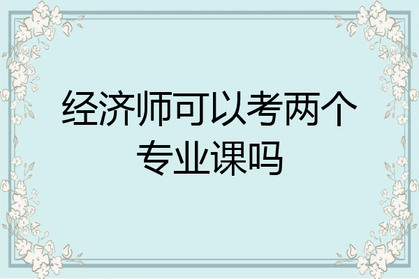 经济师可以考两个专业课吗
