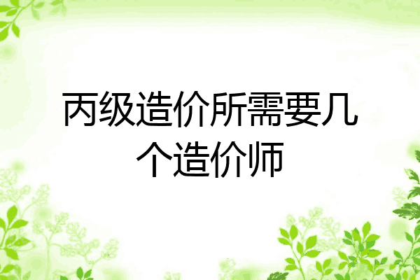 丙级造价所需要几个造价师