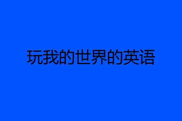 玩我的世界的英语