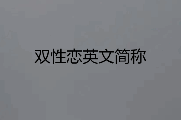 双性恋英文简称