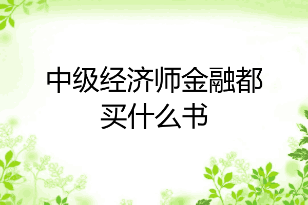 中级经济师金融都买什么书