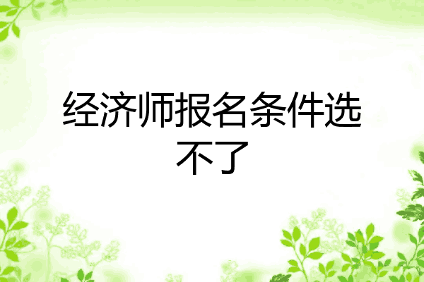经济师报名条件选不了