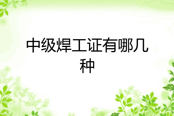 中级焊工证有哪几种