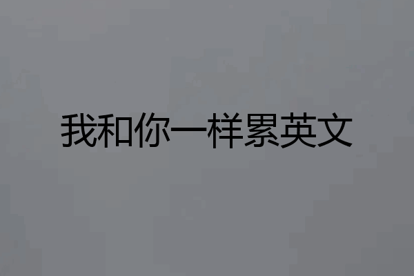 我和你一样累英文