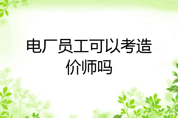 电厂员工可以考造价师吗