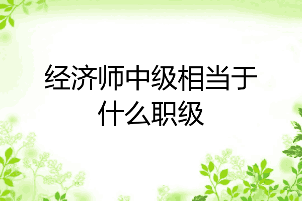 经济师中级相当于什么职级