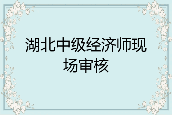 湖北中级经济师现场审核