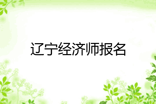 辽宁经济师报名