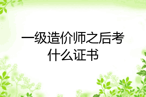 一级造价师之后考什么证书