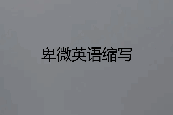卑微英语缩写