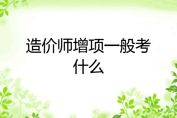 造价师增项一般考什么