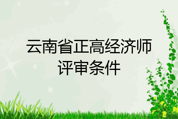 云南省正高经济师评审条件