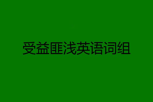 受益匪浅英语词组
